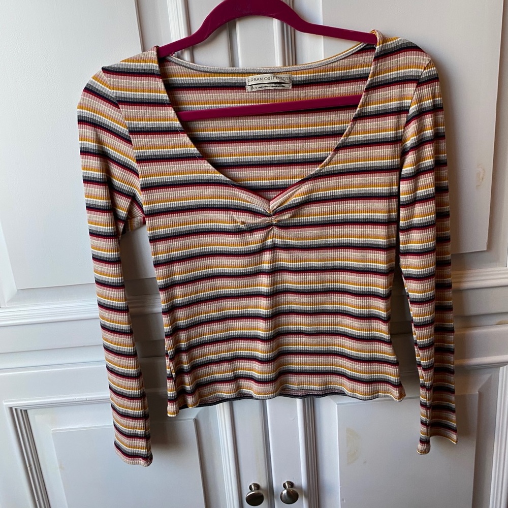 colorful horizontal striped top